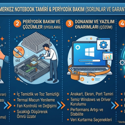Pendik'te Notebook (Laptop) Tamiri ve Bakımı: Görüntü, Şarj ve Isınma Sorunları