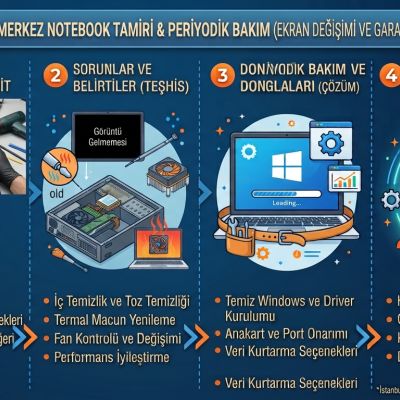 Pendik Notebook Kırık Ekran Değişimi: Orijinal Panel, Doğru Hz ve Uyumluluk Testi