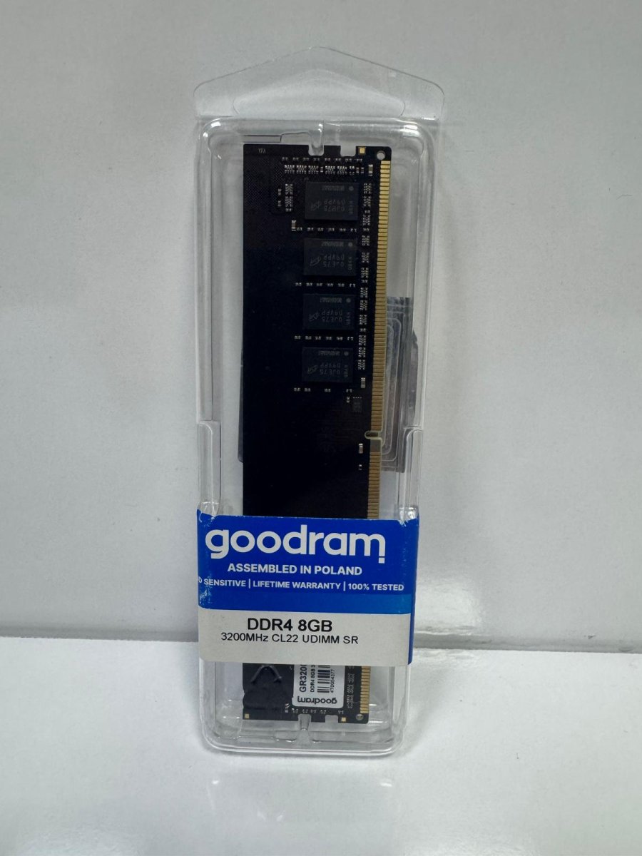 Goodram 8GB DDR4 3200MHz CL22 UDIMM Tekli Masaüstü Bilgisayar RAM (GR3200D464L22S/8G) - Görsel 1