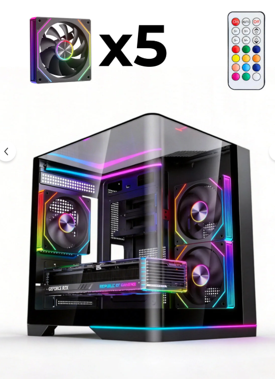 REVENGE NOVA PLUS CURVED 5X ARGB FANLI KUMANDALI USB 3.0 GAMING BİLGİSAYAR KASASI - Görsel 4