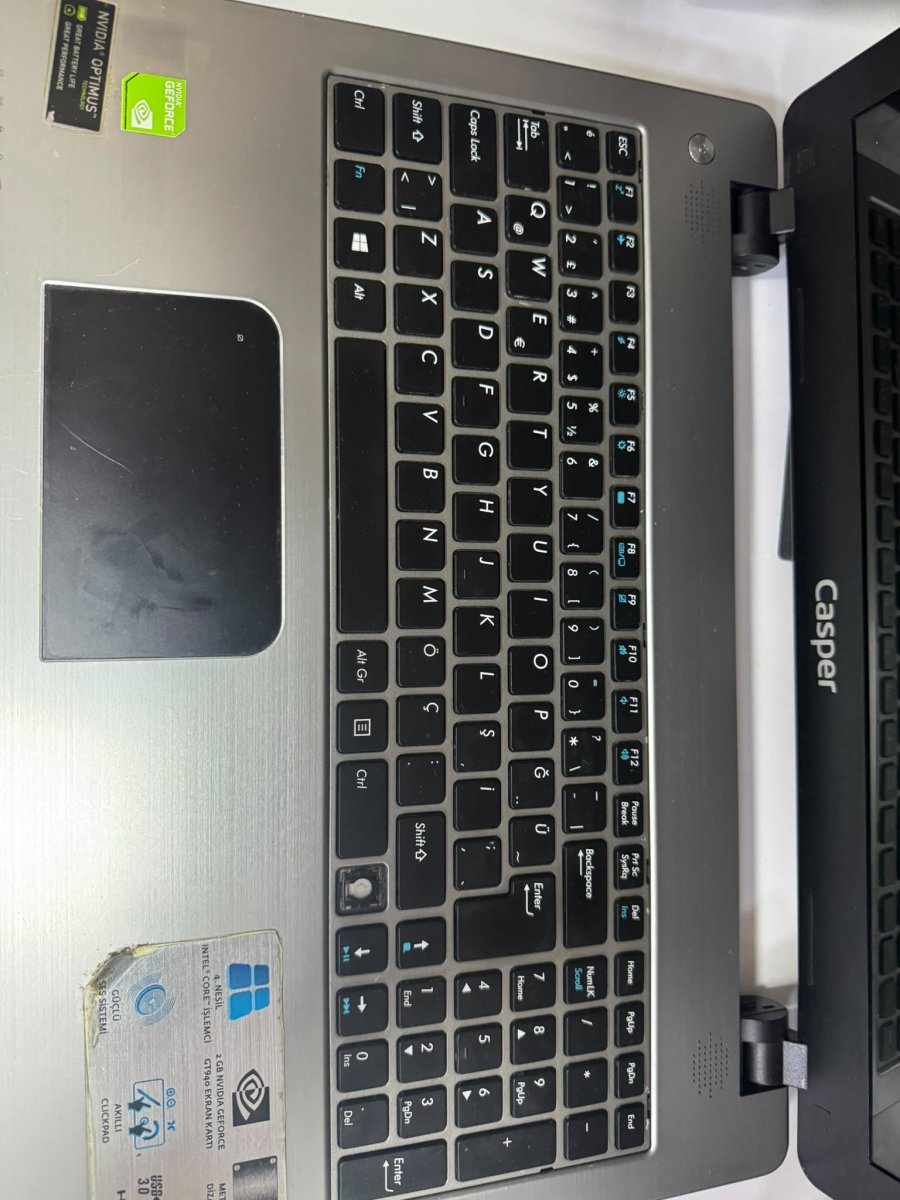 CASPER NIRVANA CSD INTEL CORE  I7 8GB RAM  / 120GB SSD 2GB NVIDIA GEFORCE 940M 15.6" LAPTOP - Görsel 4