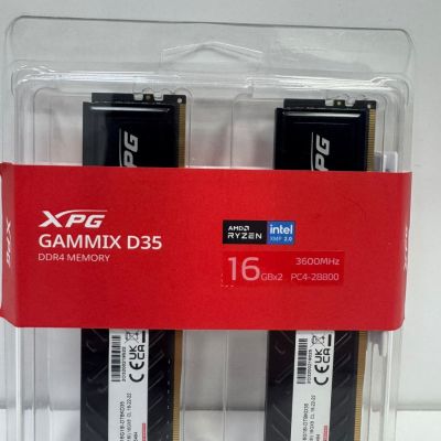 XPG Gammix D35 Siyah 32GB (2x16GB) 3600MHz DDR4 CL18 Dual Kit Ram (AX4U360016G18I-DTBKD35)