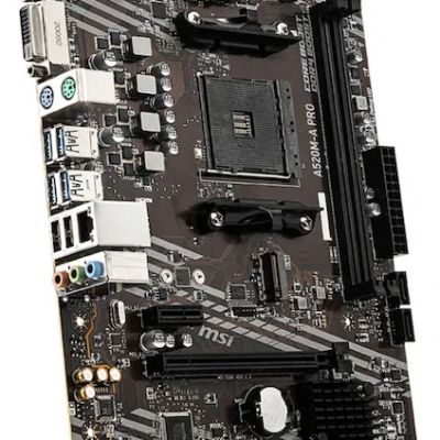 MSI A520M-A PRO AMD A520 SOKET AM4 DDR4 4600(OC)MHZ MATX GAMING ANAKART