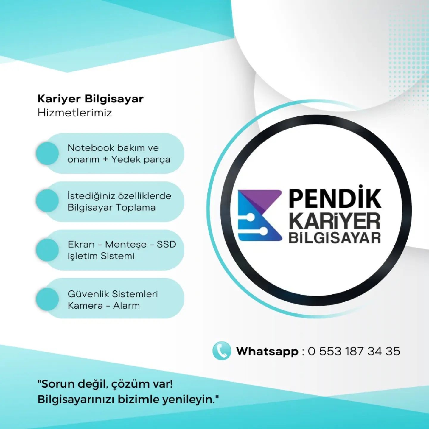 Pendik Kariyer Bilgisayar ve Güvenlik Sistemleri
0216 379 99 72 - 0553 187 34 35
#bilgisayar #notebook #ssd #bilgisayarbakım #notebooktamir #bilişim #termalmacun #gözdağı #pendik #gamerbilgisayarı #bilgisayarcı #bilgisayartamiri #bilgisayarparçaları #harddisk #notebookanakart #windows11 #format #kariyerpc
