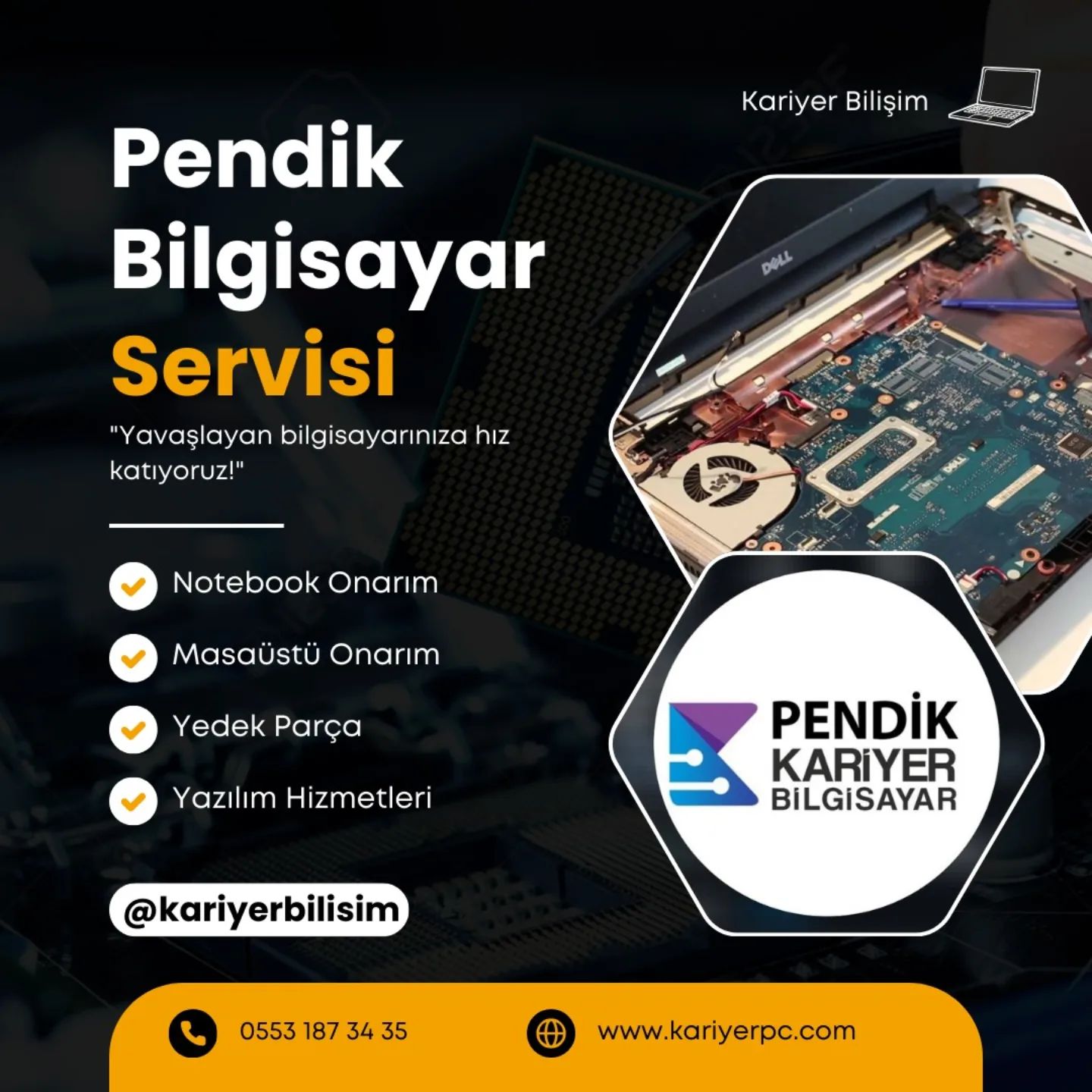 Kariyer Bilgisayar ve Güvenlik Sistemleri
0216 379 99 72 - 0553 187 34 35
#bilgisayar #notebook #ssd #bilgisayarbakım #notebooktamir #bilişim #termalmacun #gözdağı #pendik #gamerbilgisayarı #bilgisayarcı #bilgisayartamiri #bilgisayarparçaları #harddisk #notebookanakart #windows11 #format #kariyerpc